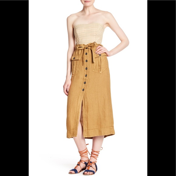 Free People “Straight to the Point” Midi Skirt - Picture 2 of 16
